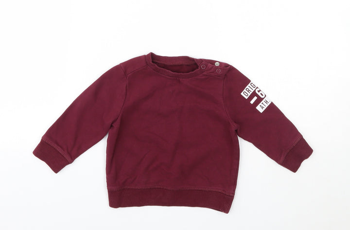 M Baby Red Pullover Jumper Size 6-9 Months