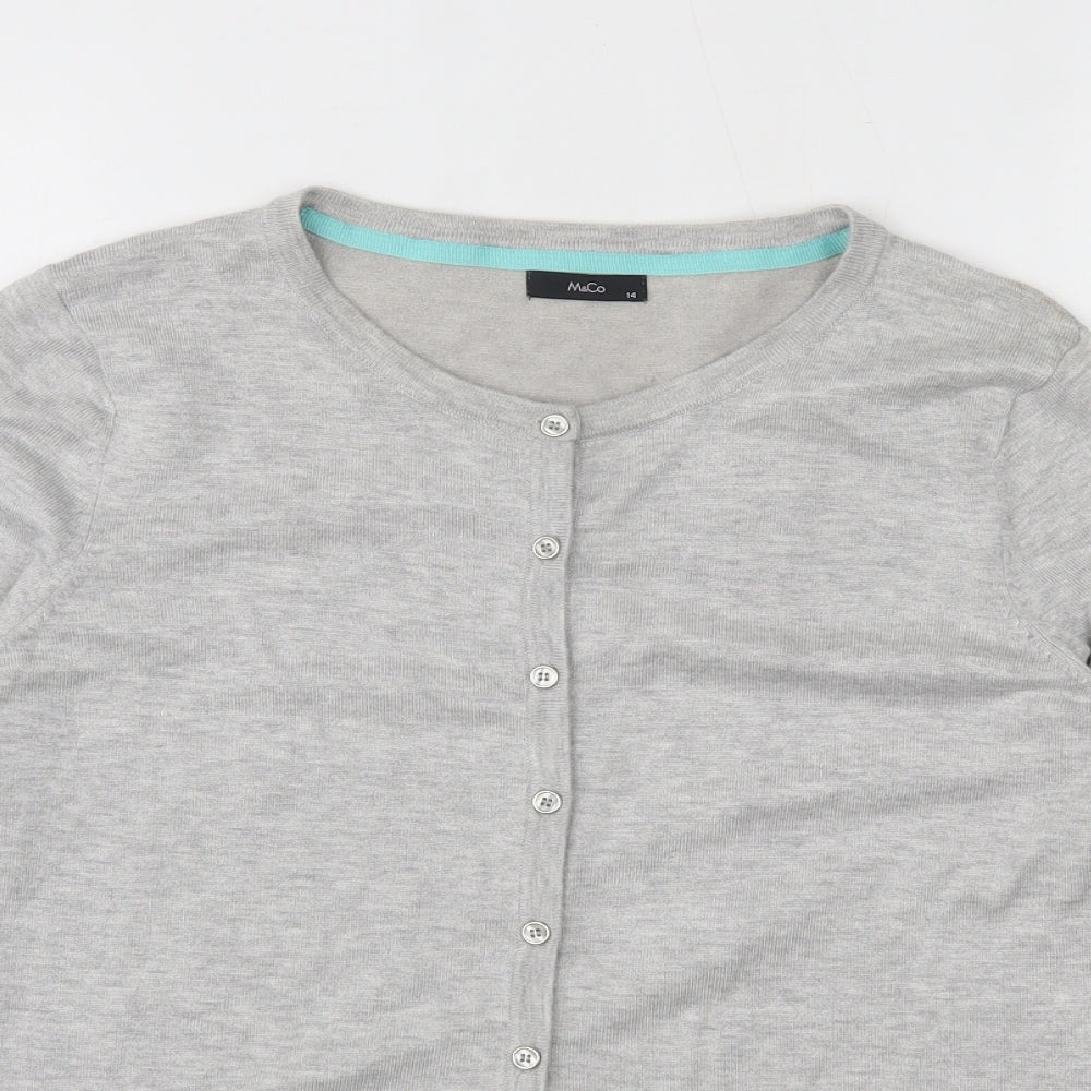M&CO  Womens Grey   Cardigan Jumper Size 14