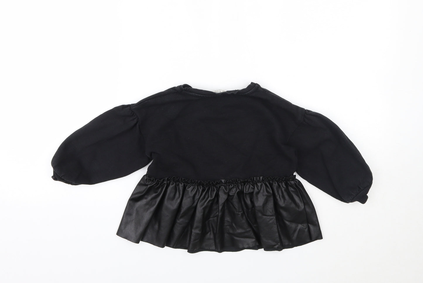 River Island Girls Black Geometric  Pullover Jumper Size 4-5 Years