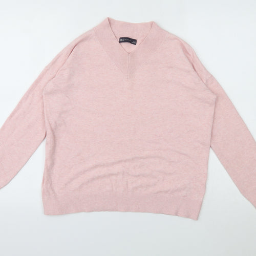 M&S Womens Pink   Pullover Jumper Size S