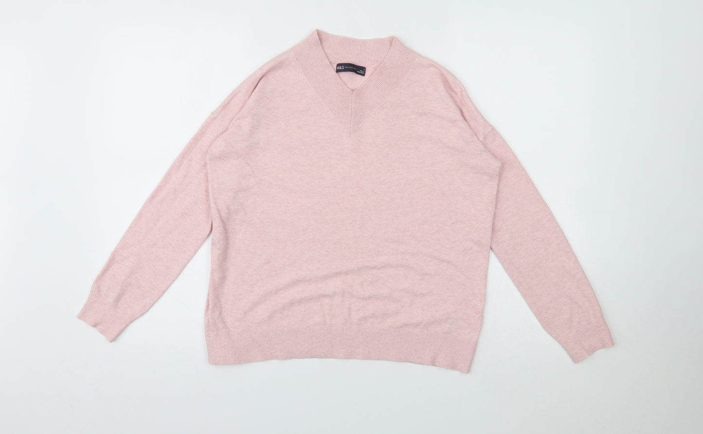 M&S Womens Pink   Pullover Jumper Size S