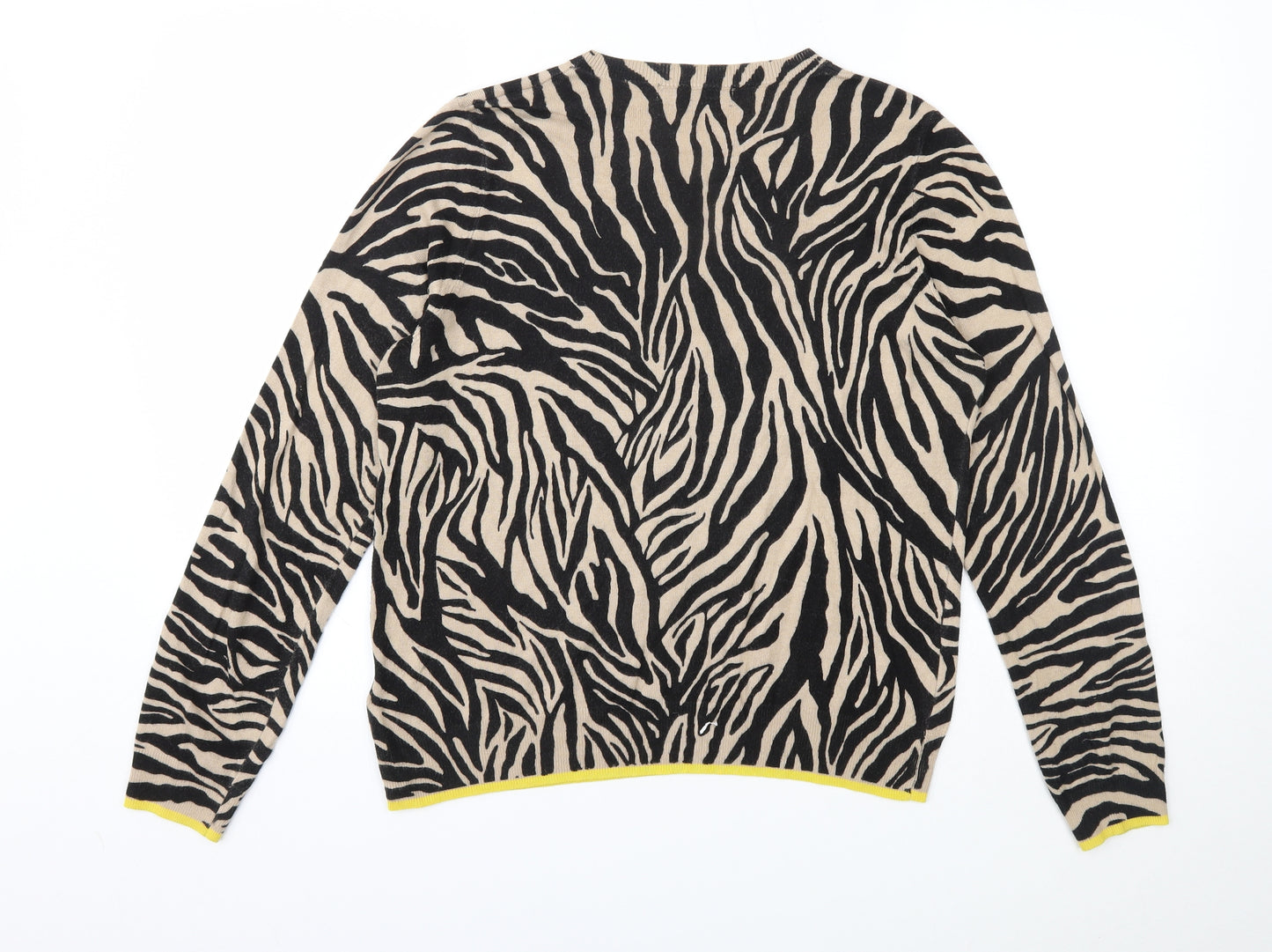 M&S Womens Ivory Animal Print  Pullover Jumper Size 16