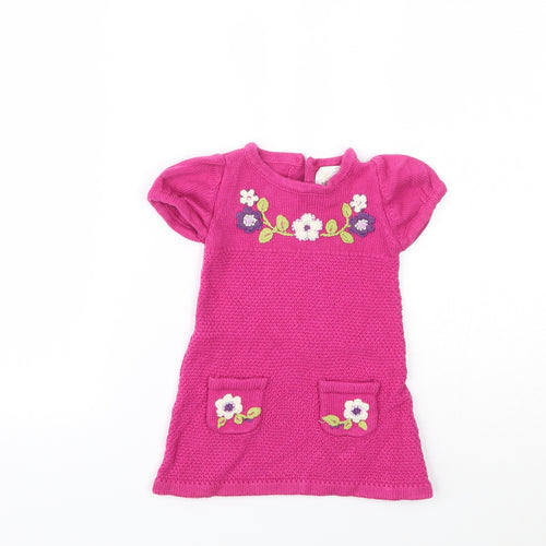 HEIRLOOM  Girls Pink Geometric  Jumper Dress  Size 12 Months