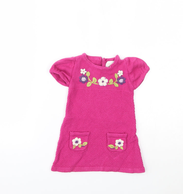 HEIRLOOM  Girls Pink Geometric  Jumper Dress  Size 12 Months