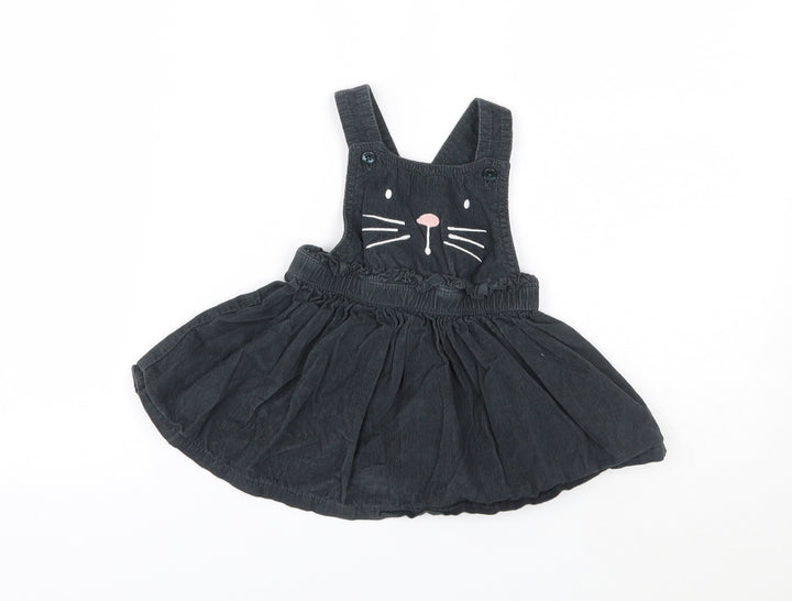 F&F Girls Black Animal Print  Fit & Flare  Size 6-9 Months