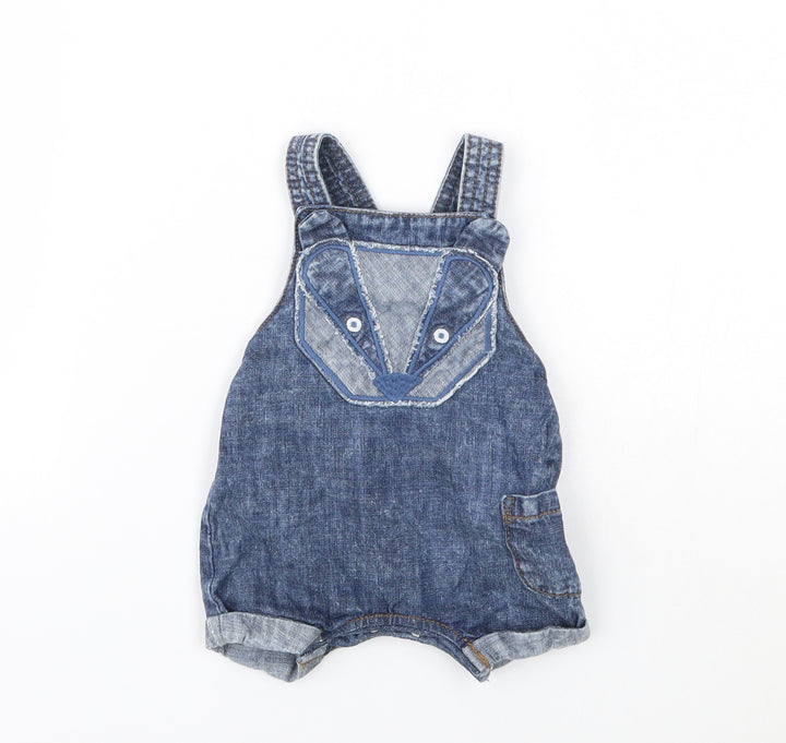 NEXT Baby Blue Animal Print Babygrow One-Piece Size 0-3 Months