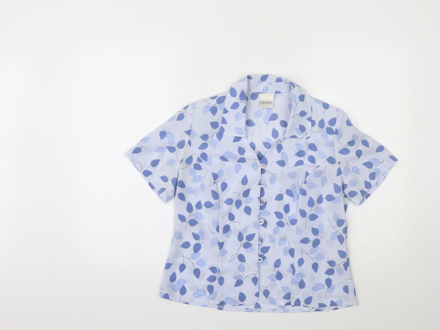 EASTEX  Womens Blue Geometric  Basic Blouse Size 10