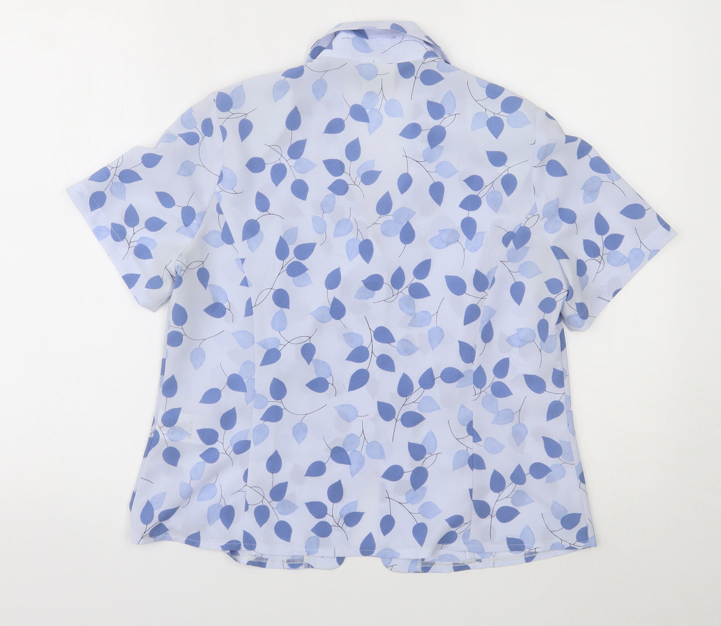 EASTEX  Womens Blue Geometric  Basic Blouse Size 10