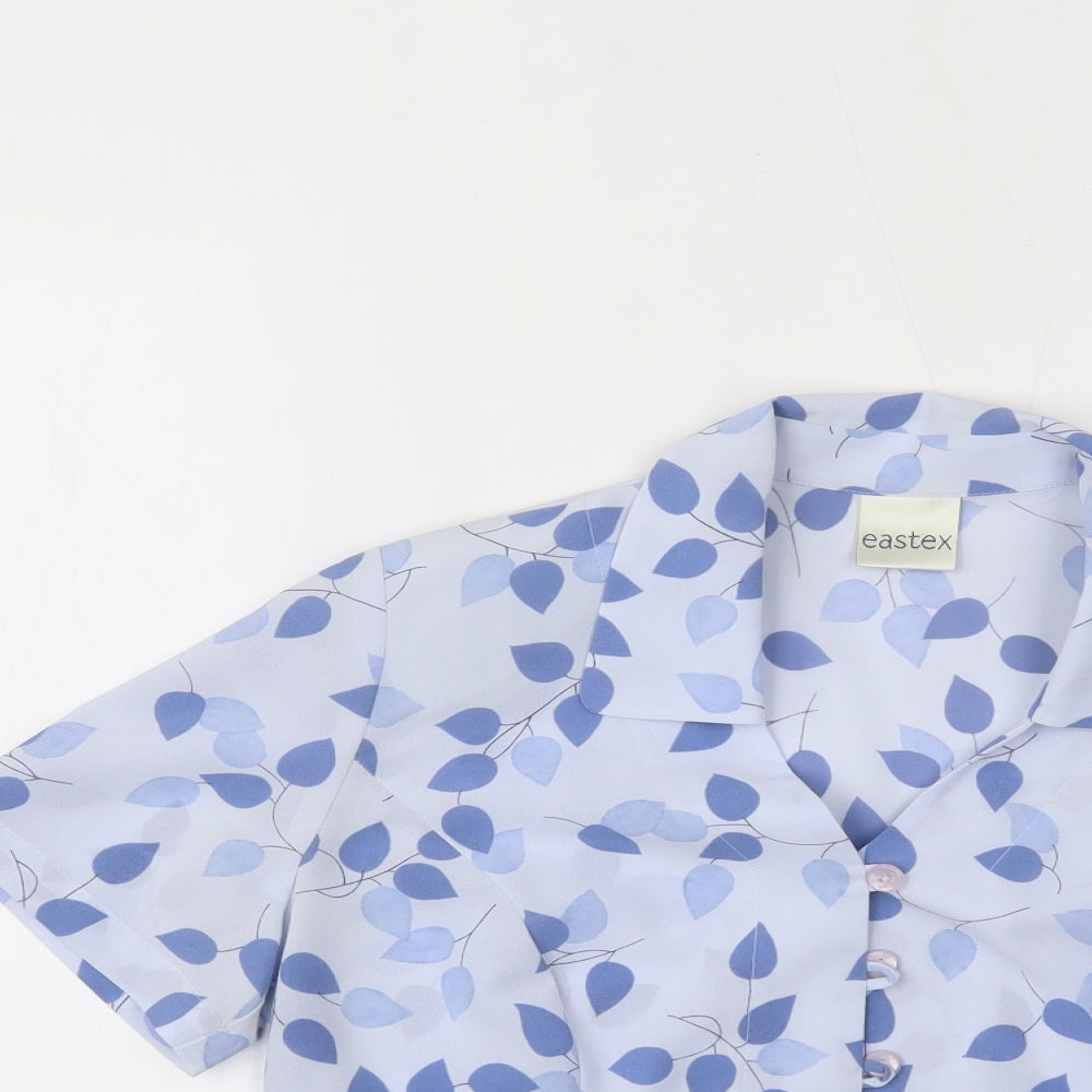 EASTEX  Womens Blue Geometric  Basic Blouse Size 10