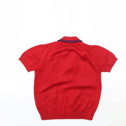 PREWORN  Boys Red   Basic T-Shirt Size 4 Years