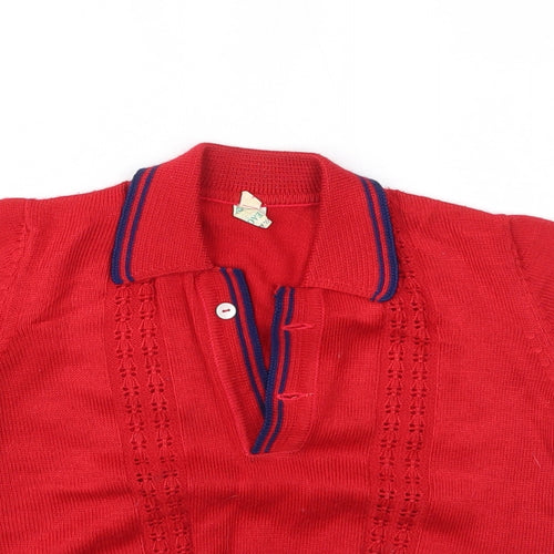 PREWORN  Boys Red   Basic T-Shirt Size 4 Years