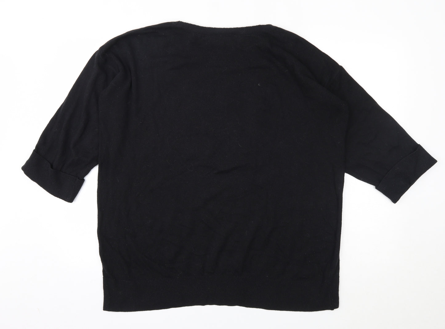 Wallis Womens Black Geometric  Pullover Jumper Size L