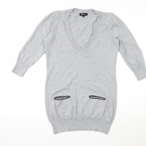 INTERNACIONALE  Womens Grey Geometric  Pullover Jumper Size 12