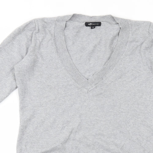 INTERNACIONALE  Womens Grey Geometric  Pullover Jumper Size 12