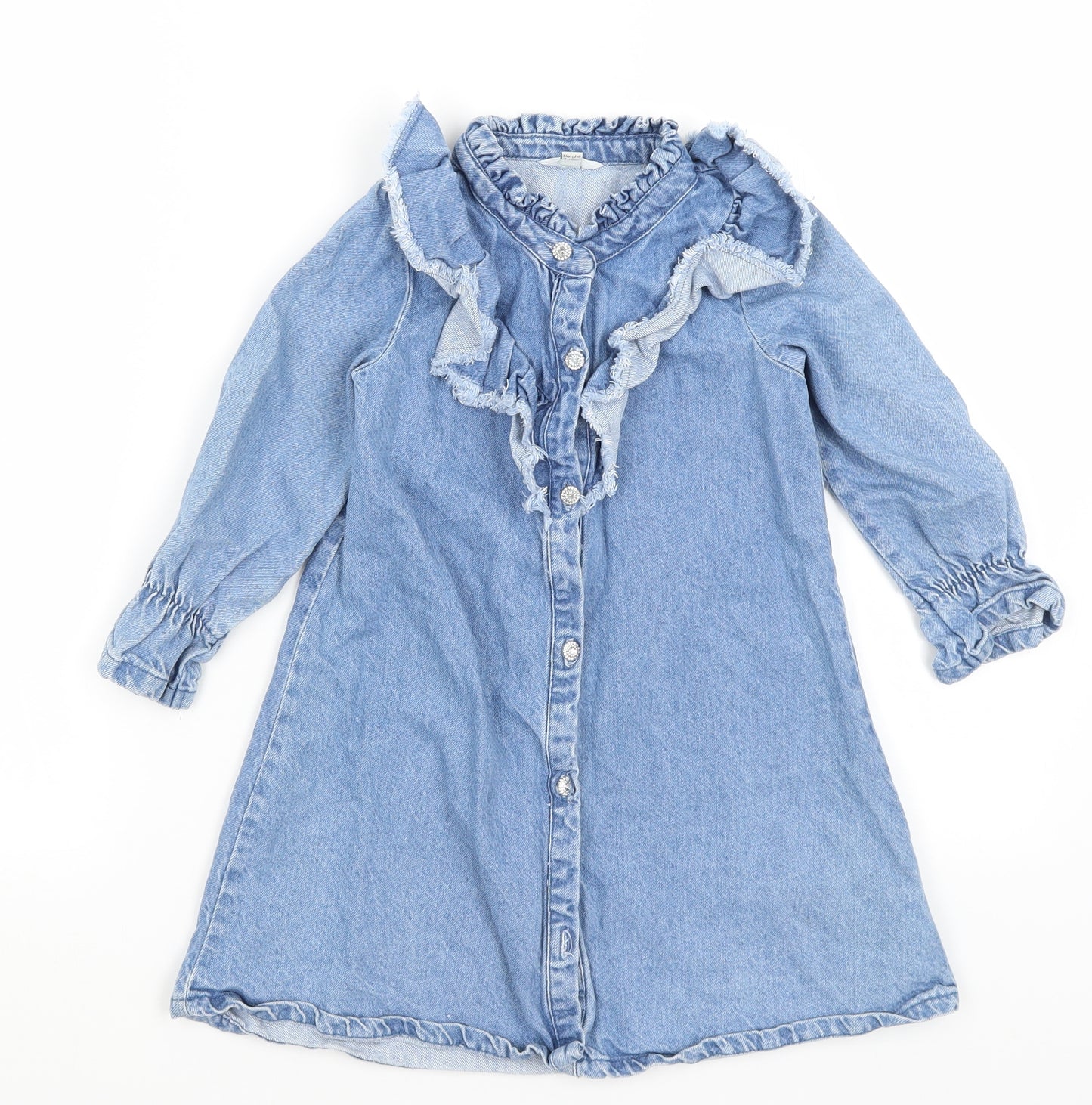 River Island Girls Blue   Shirt Dress  Size 4-5 Years