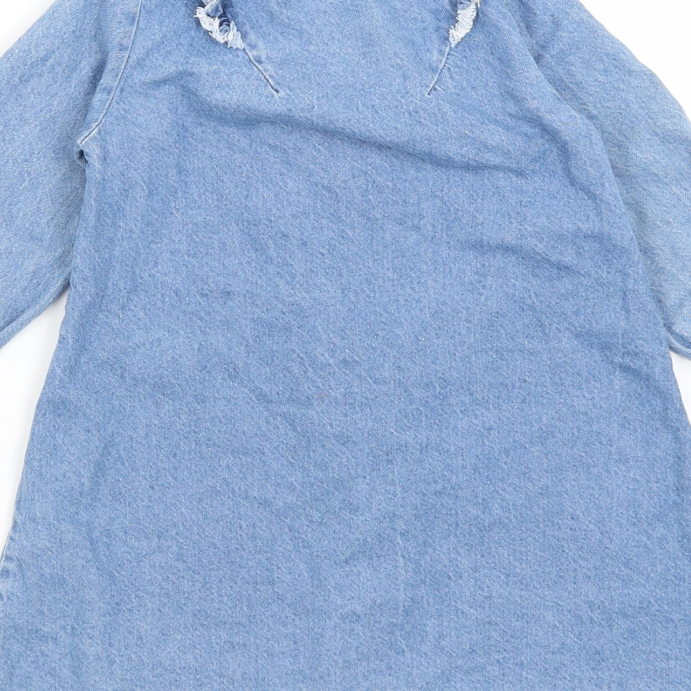 River Island Girls Blue   Shirt Dress  Size 4-5 Years