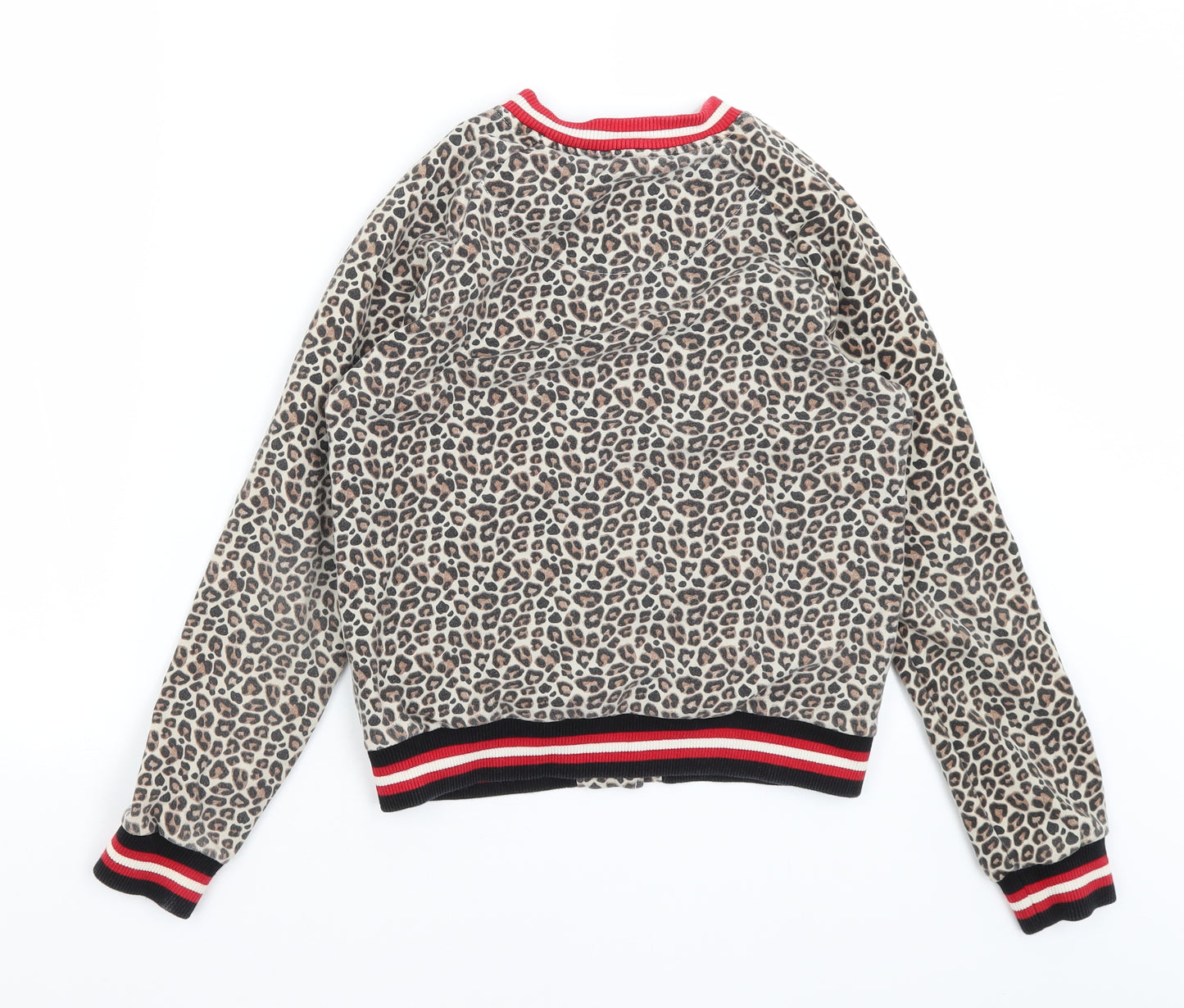 Zara Girls Brown Animal Print  Cardigan Jumper Size 11-12 Years