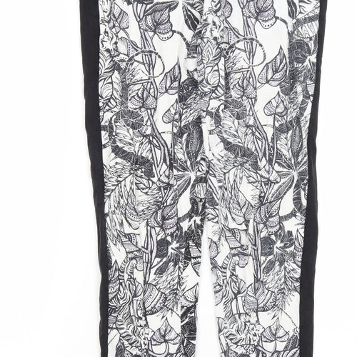 River Island Womens White Floral  Capri Trousers Size 8 L26 in