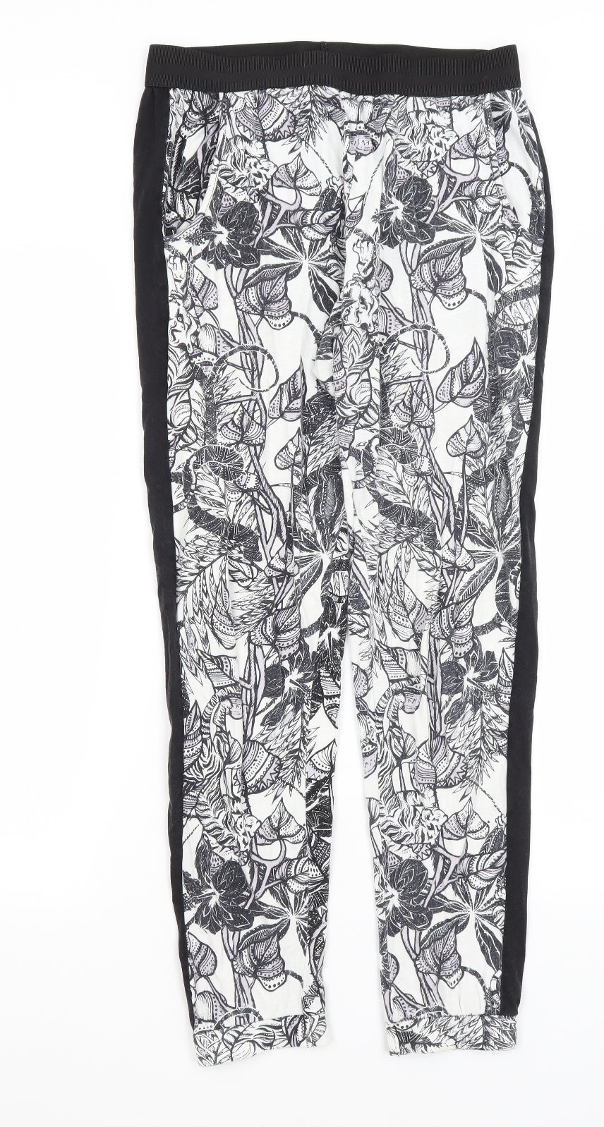 River Island Womens White Floral  Capri Trousers Size 8 L26 in