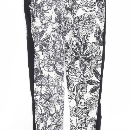 River Island Womens White Floral  Capri Trousers Size 8 L26 in