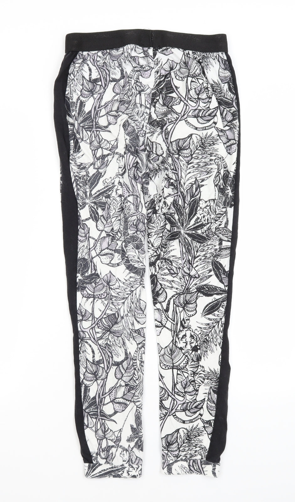 River Island Womens White Floral  Capri Trousers Size 8 L26 in