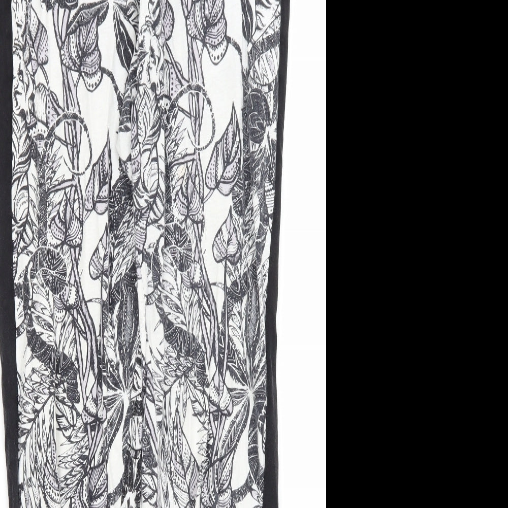 River Island Womens White Floral  Capri Trousers Size 8 L26 in