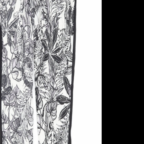 River Island Womens White Floral  Capri Trousers Size 8 L26 in