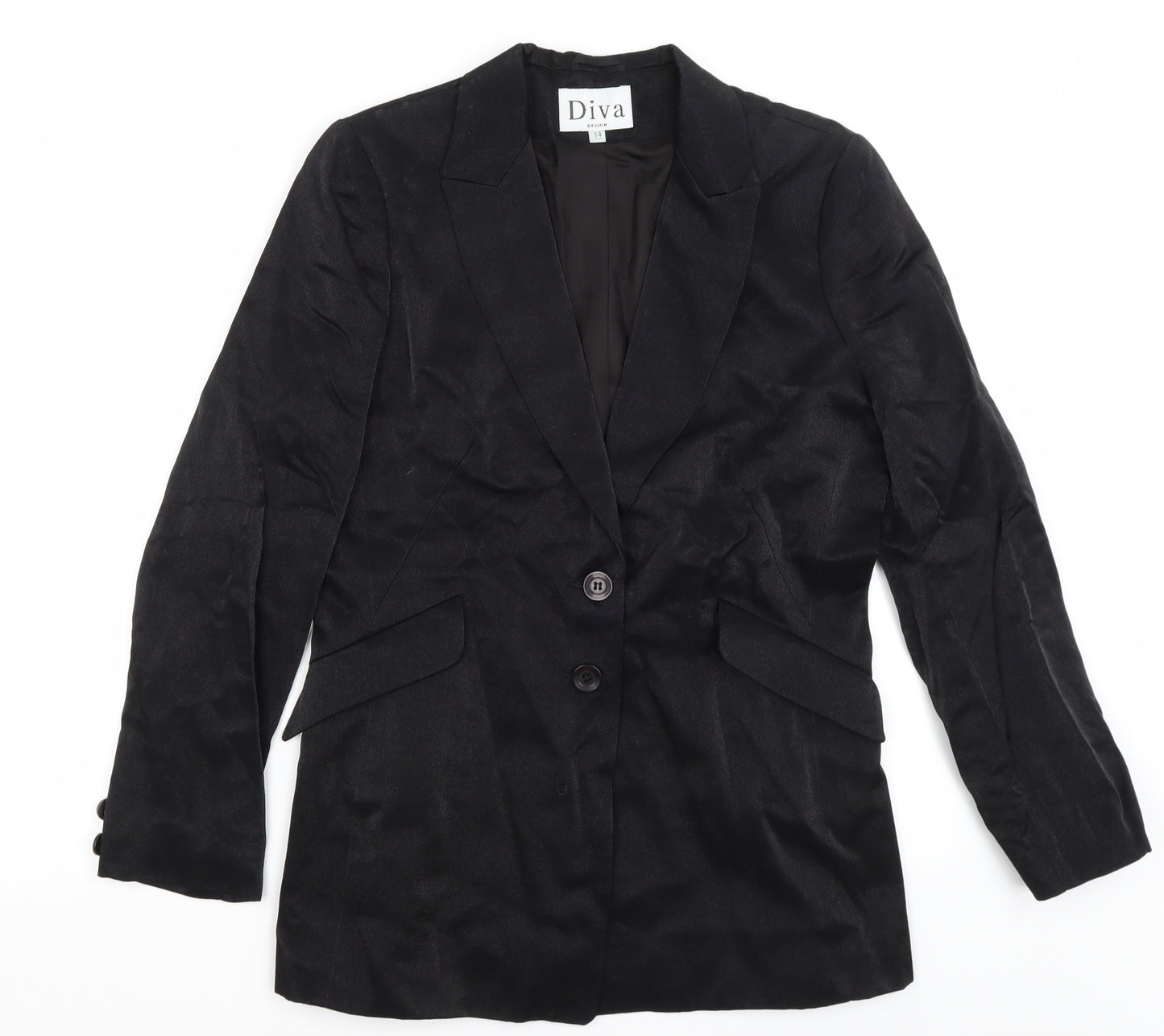 Diva Womens Black   Jacket Blazer Size 14