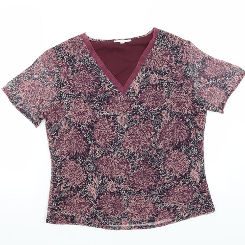 Collection Womens Purple   Basic T-Shirt Size 12
