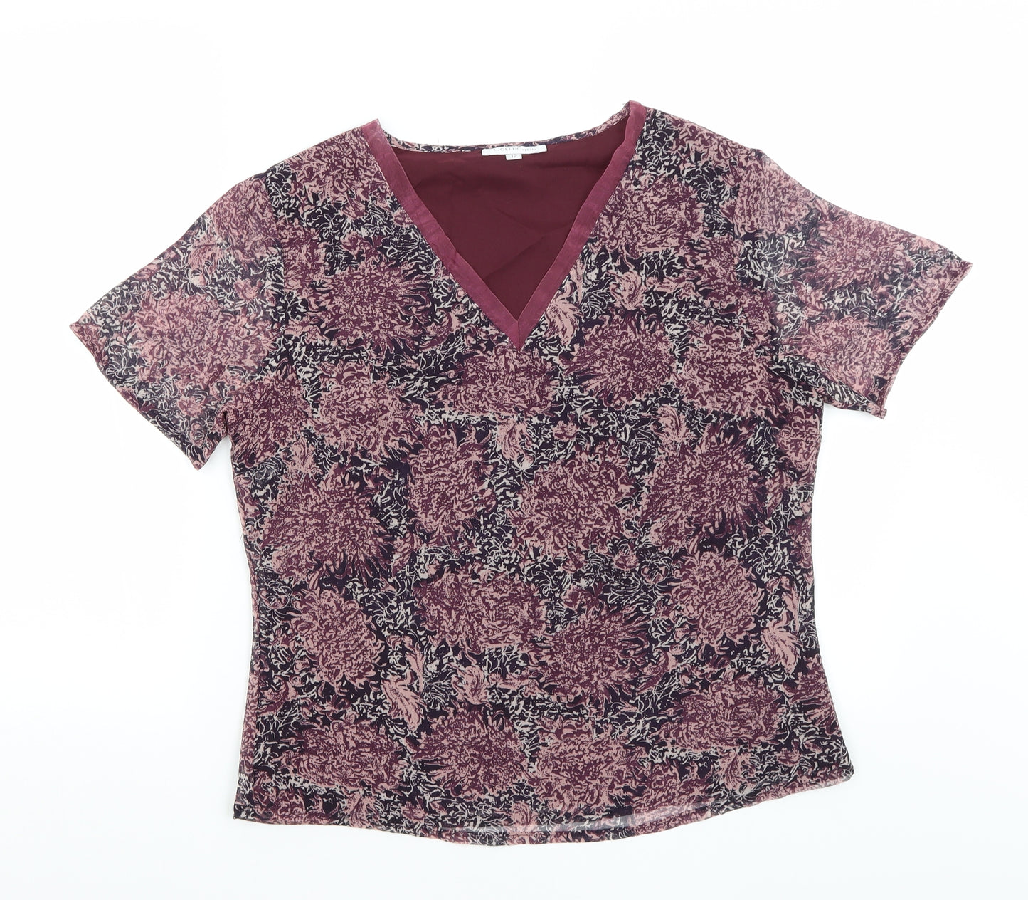 Collection Womens Purple   Basic T-Shirt Size 12