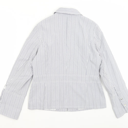 Collection Womens Blue Striped  Jacket Blazer Size 14