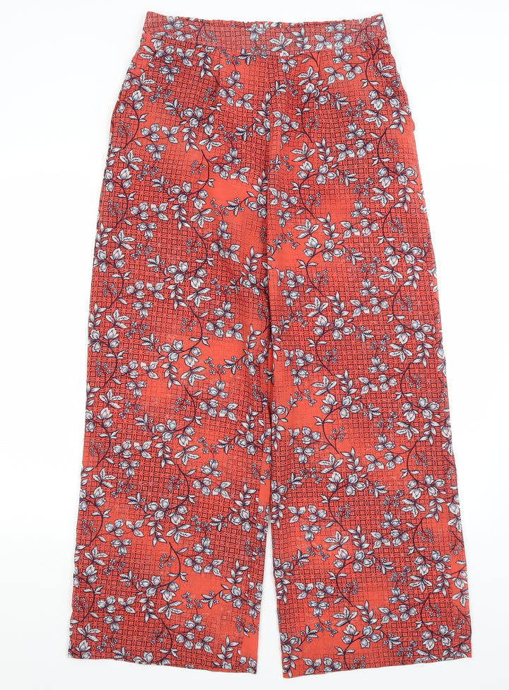 Atmosphere Womens Red Floral  Trousers  Size 8 L30 in