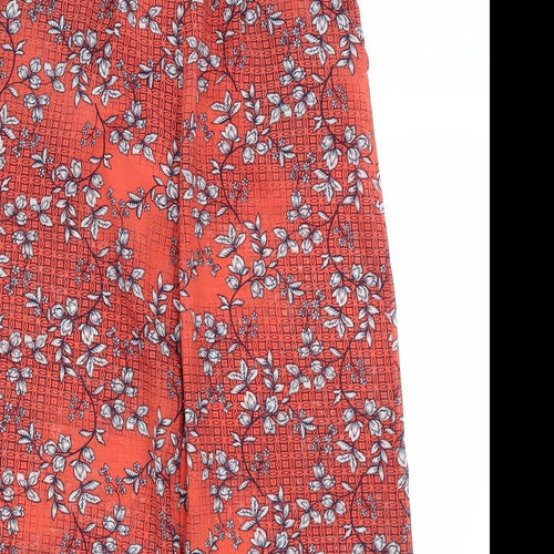 Atmosphere Womens Red Floral  Trousers  Size 8 L30 in