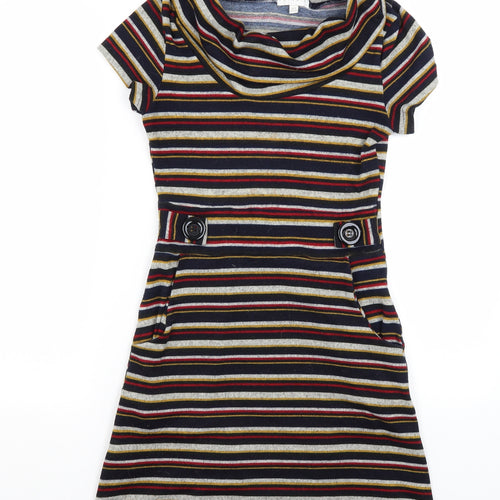 Apricot Womens Black Striped  Pencil Dress  Size 8