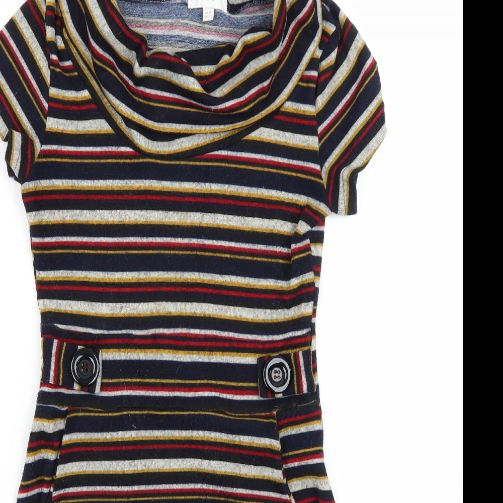 Apricot Womens Black Striped  Pencil Dress  Size 8