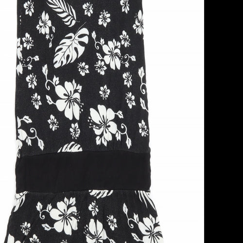 Multiply Womens Black Floral  Mini  Size 10