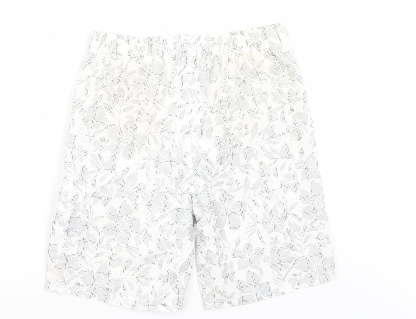 Primark Mens White Floral  Athletic Shorts Size M