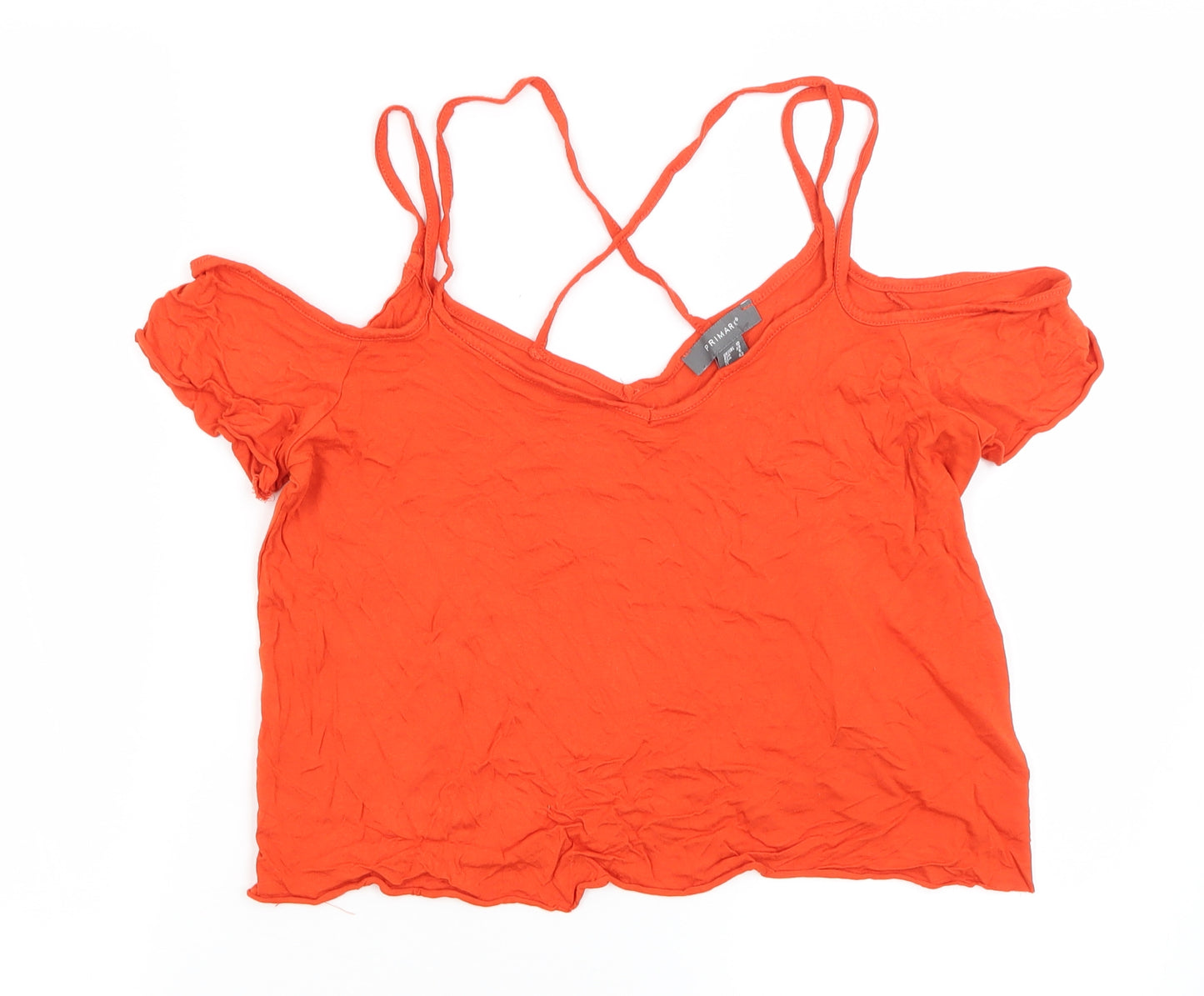 Primark Womens Orange   Cropped T-Shirt Size 10