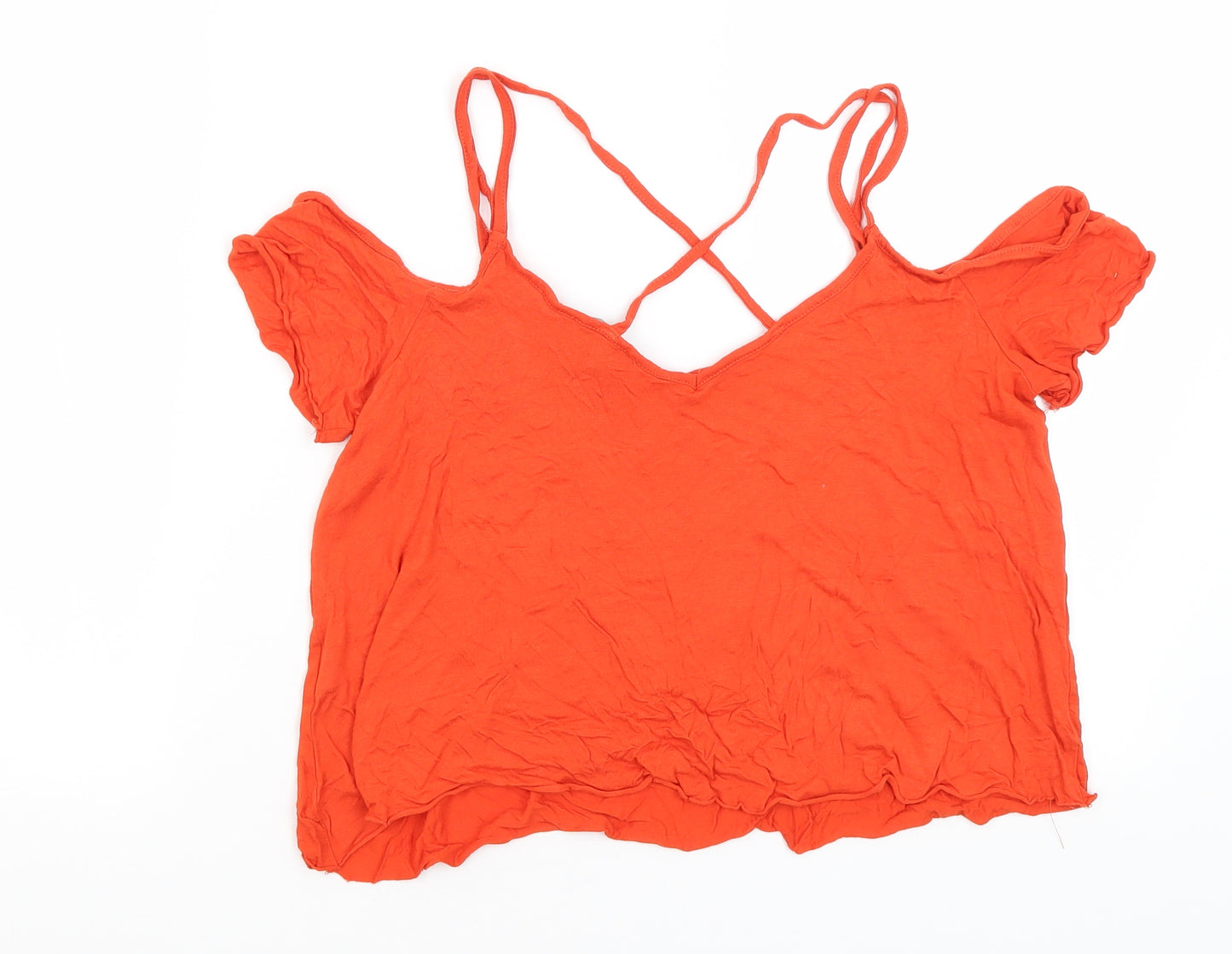 Primark Womens Orange   Cropped T-Shirt Size 10