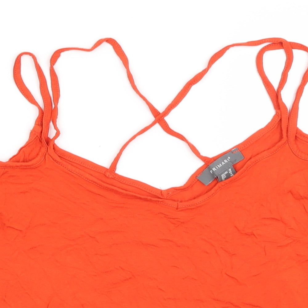 Primark Womens Orange   Cropped T-Shirt Size 10