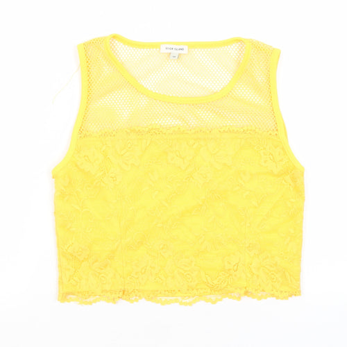 River Island Womens Yellow   Cropped Tank Size 10