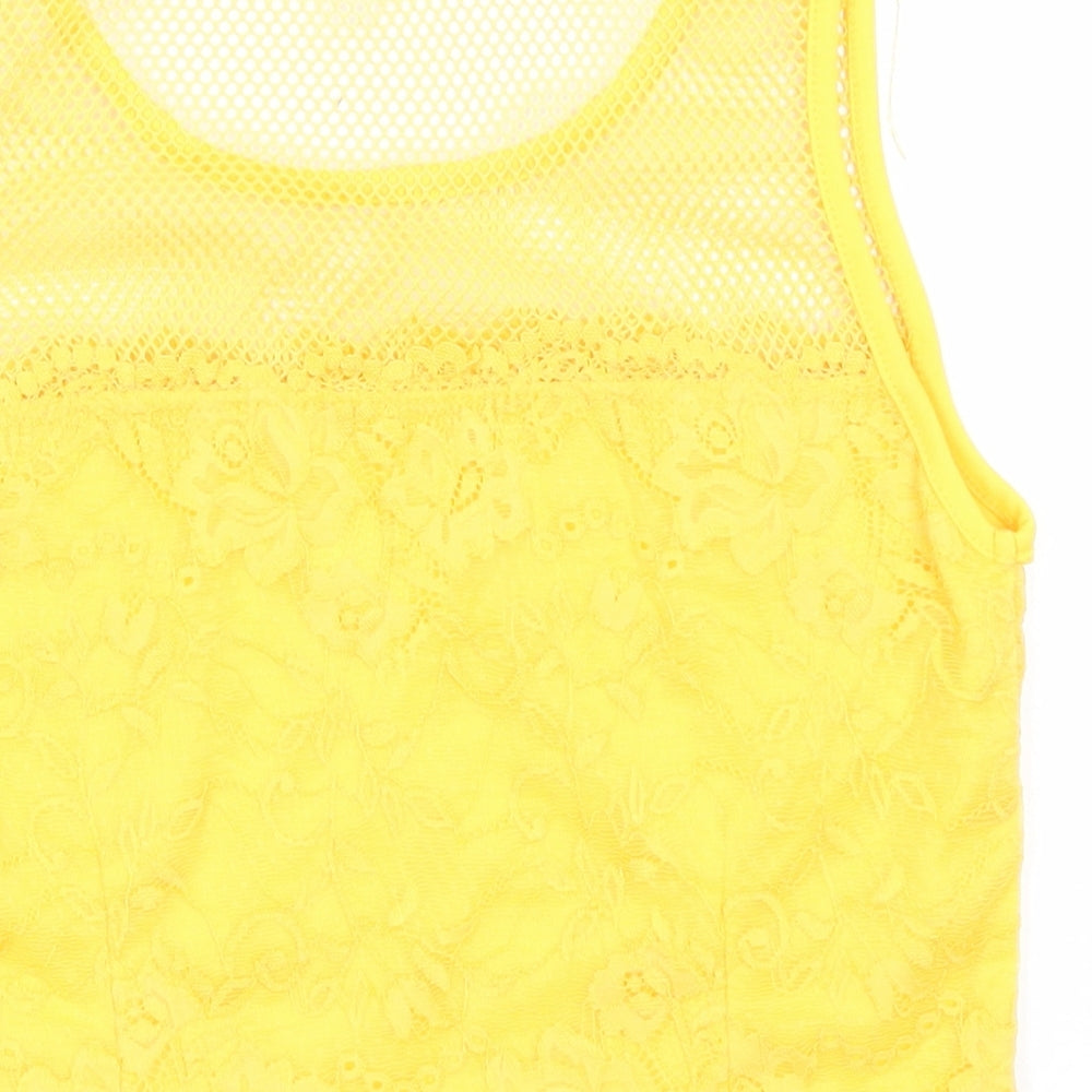 River Island Womens Yellow   Cropped Tank Size 10
