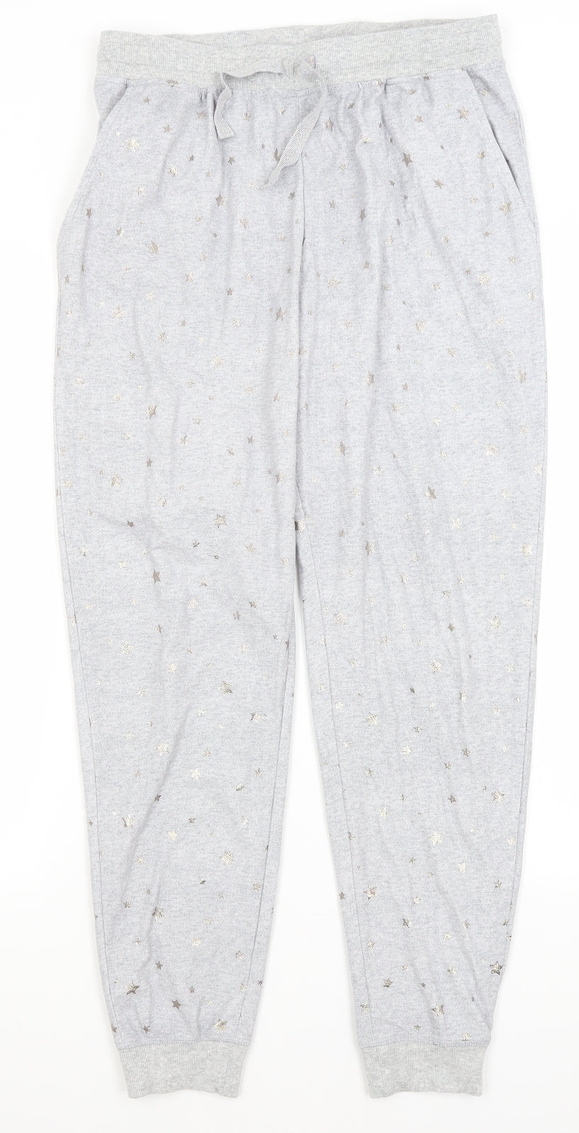 NEXT Womens Grey Solid  Capri Pyjama Pants Size M  - Stars