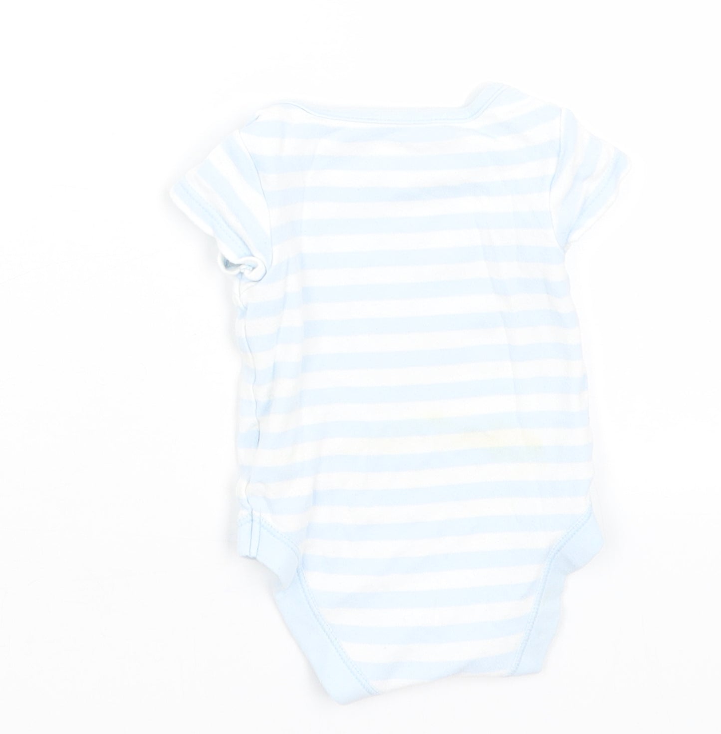 M&S Baby Blue Striped  Romper One-Piece Size 0-3 Months