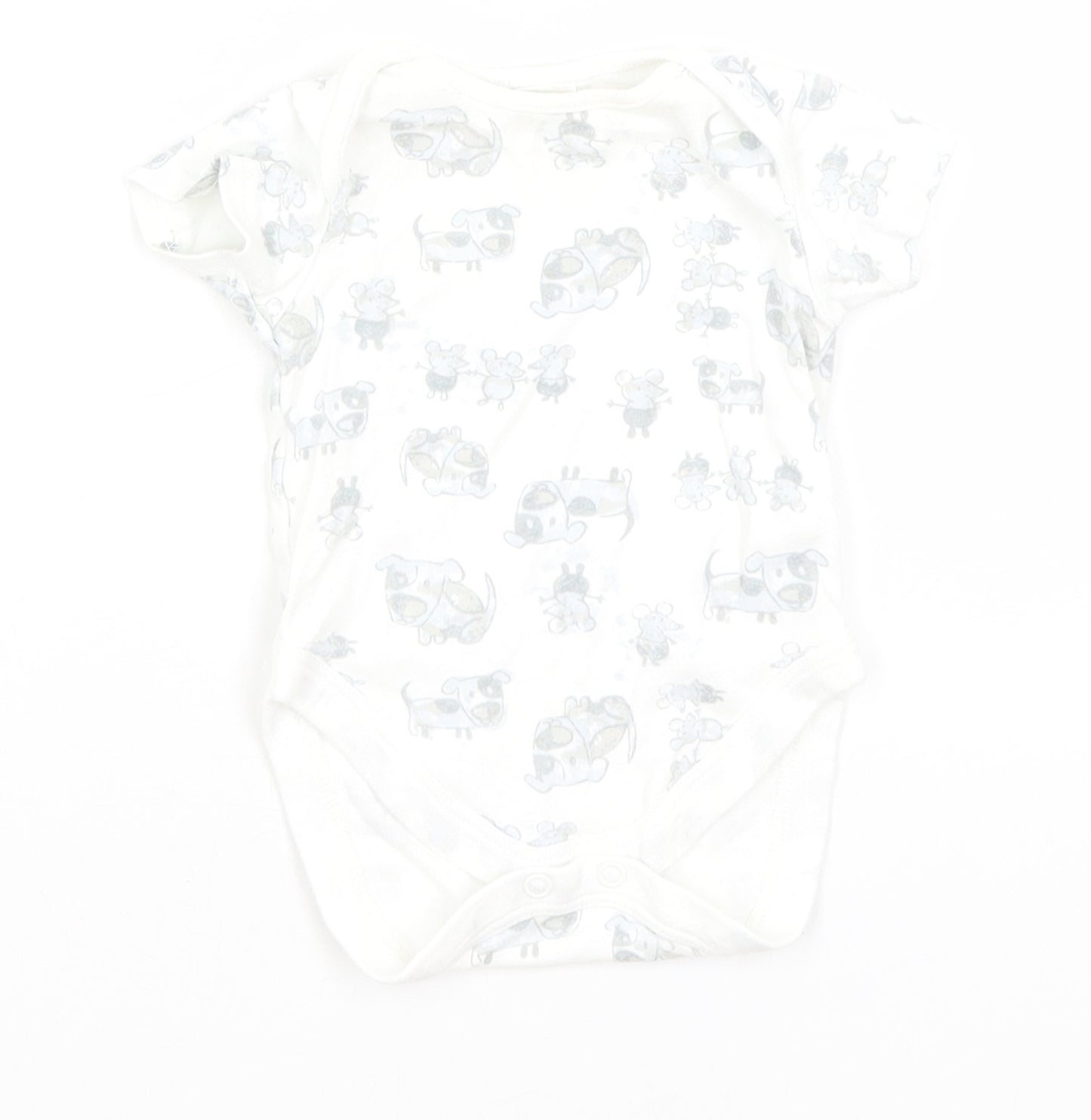 NEXT Baby White   Romper One-Piece Size 0-3 Months  - Dogs & Mice