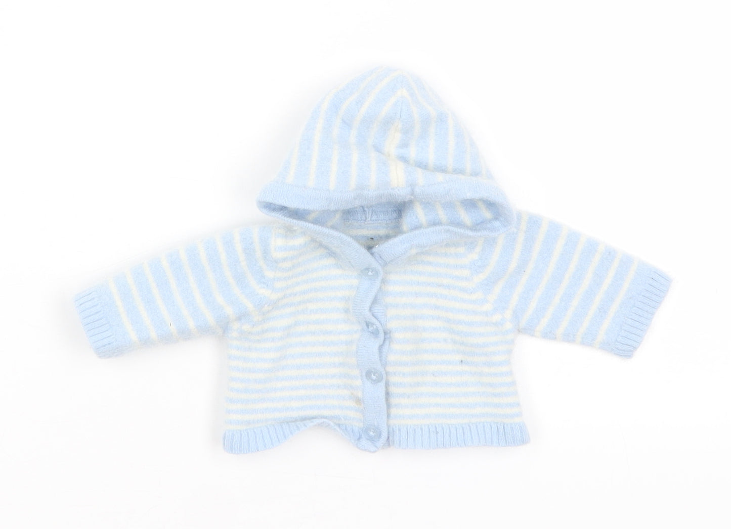 Emma & Sam Baby Blue Striped  Cardigan Jumper Size 0-3 Months
