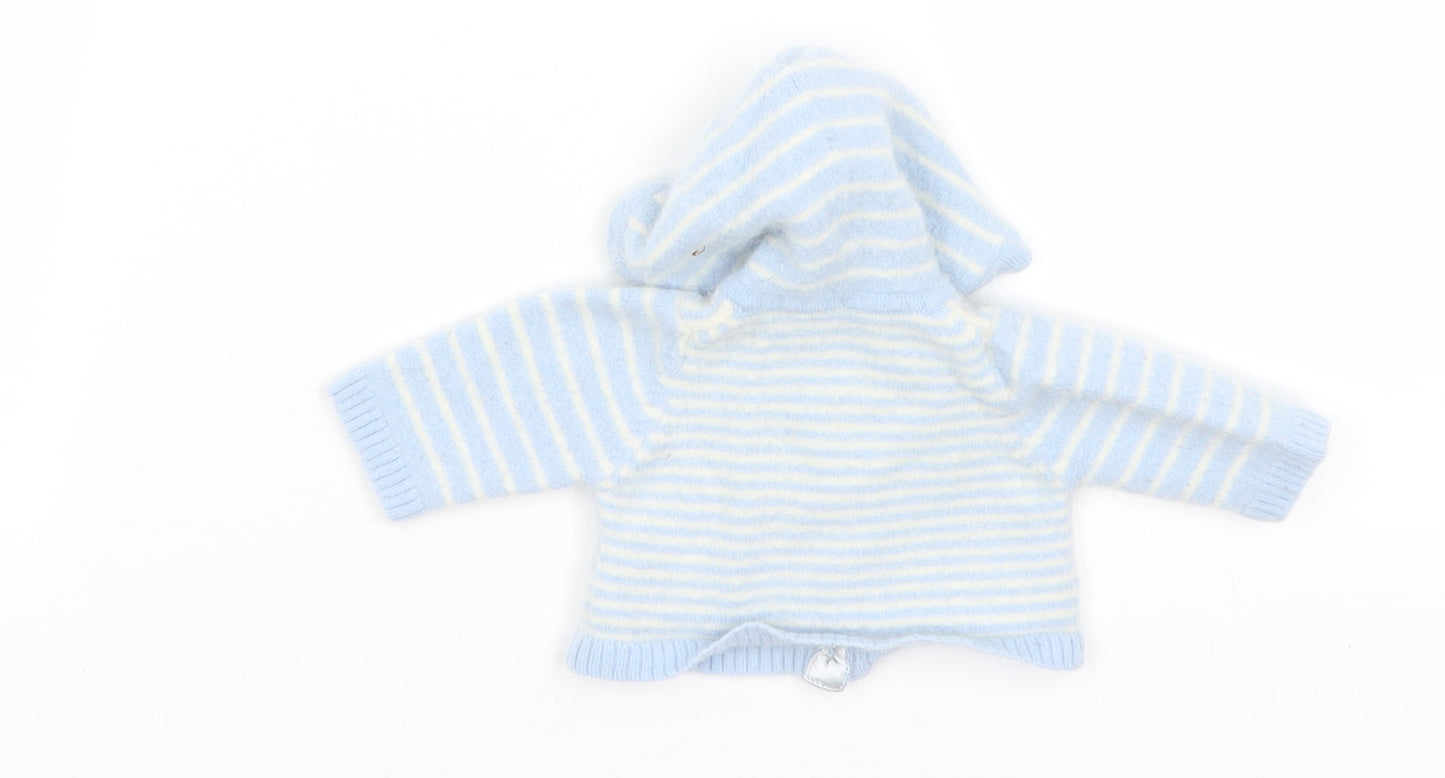 Emma & Sam Baby Blue Striped  Cardigan Jumper Size 0-3 Months