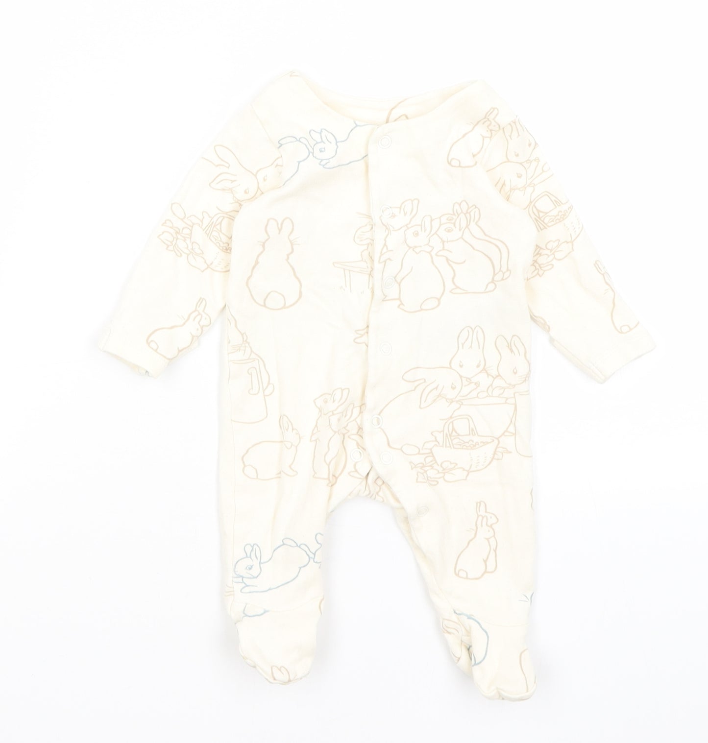 M&S Baby Ivory   Babygrow One-Piece Size 0-3 Months  - Rabbits