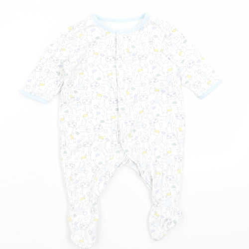 M&S Baby White   Babygrow One-Piece Size 0-3 Months  - Animals