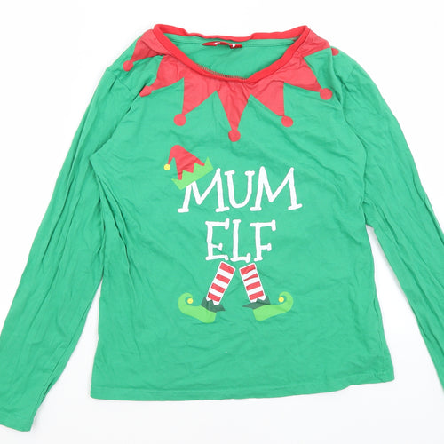 Made By Elves Womens Green   Basic T-Shirt Size 12  - Mum Elf